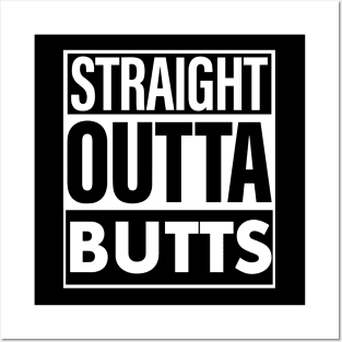 Butts Name Straight Outta Butts Posters and Art